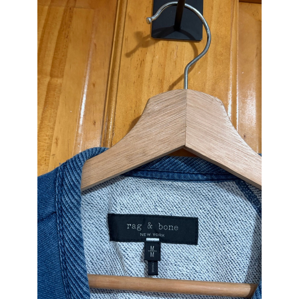rag & bone New York Garment Dyed French Terry Crewneck Sweatshirt Blue Men’s M - Picture 3 of 8
